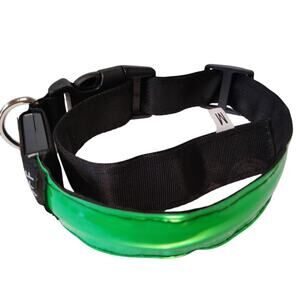 Light-Up Neon Green Dog Collar, 3 Choice Settings, Size Medium